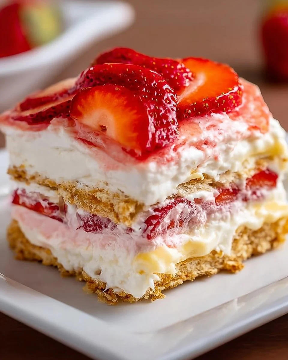 Strawberry Eclair Cake
