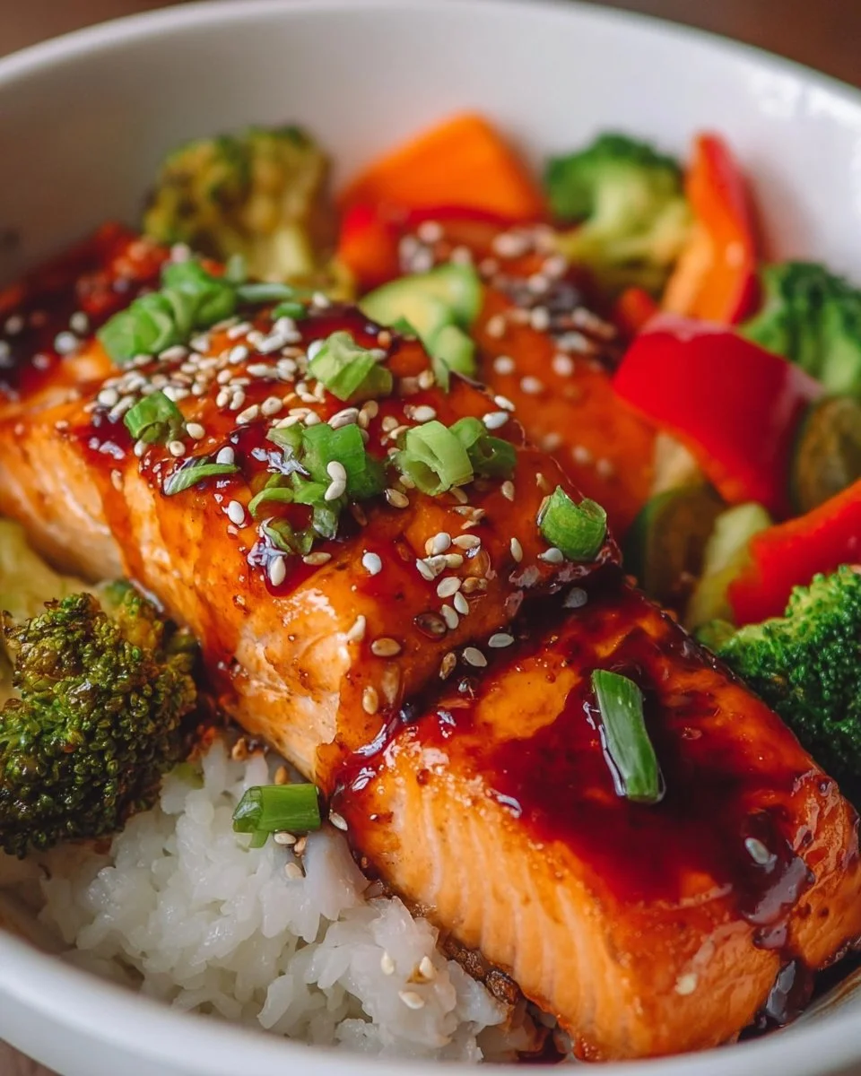 Teriyaki Glazed Salmon Rice Bowls