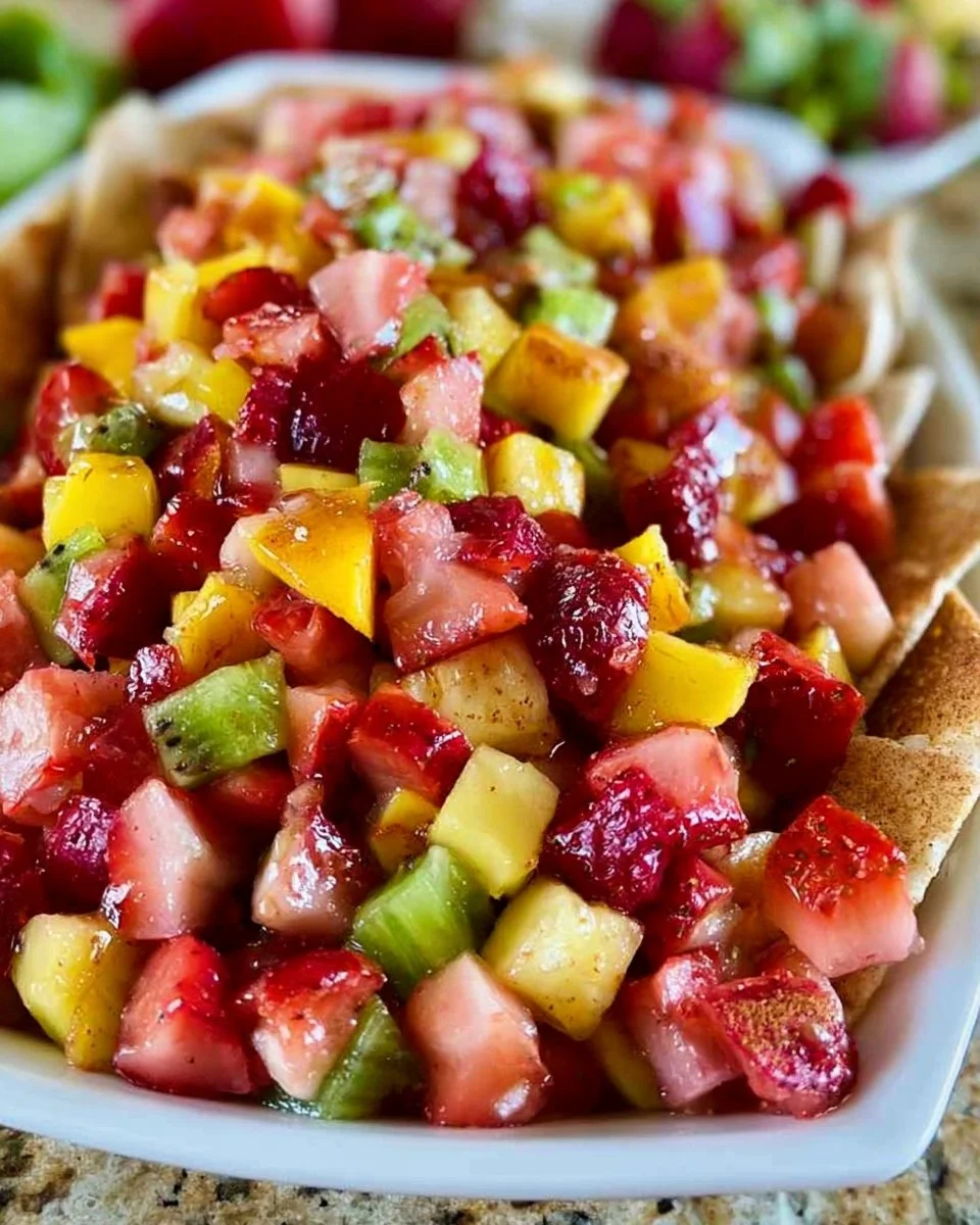 Fresh Fruit Salsa with Cinnamon Sugar Chips